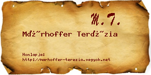 Márhoffer Terézia névjegykártya